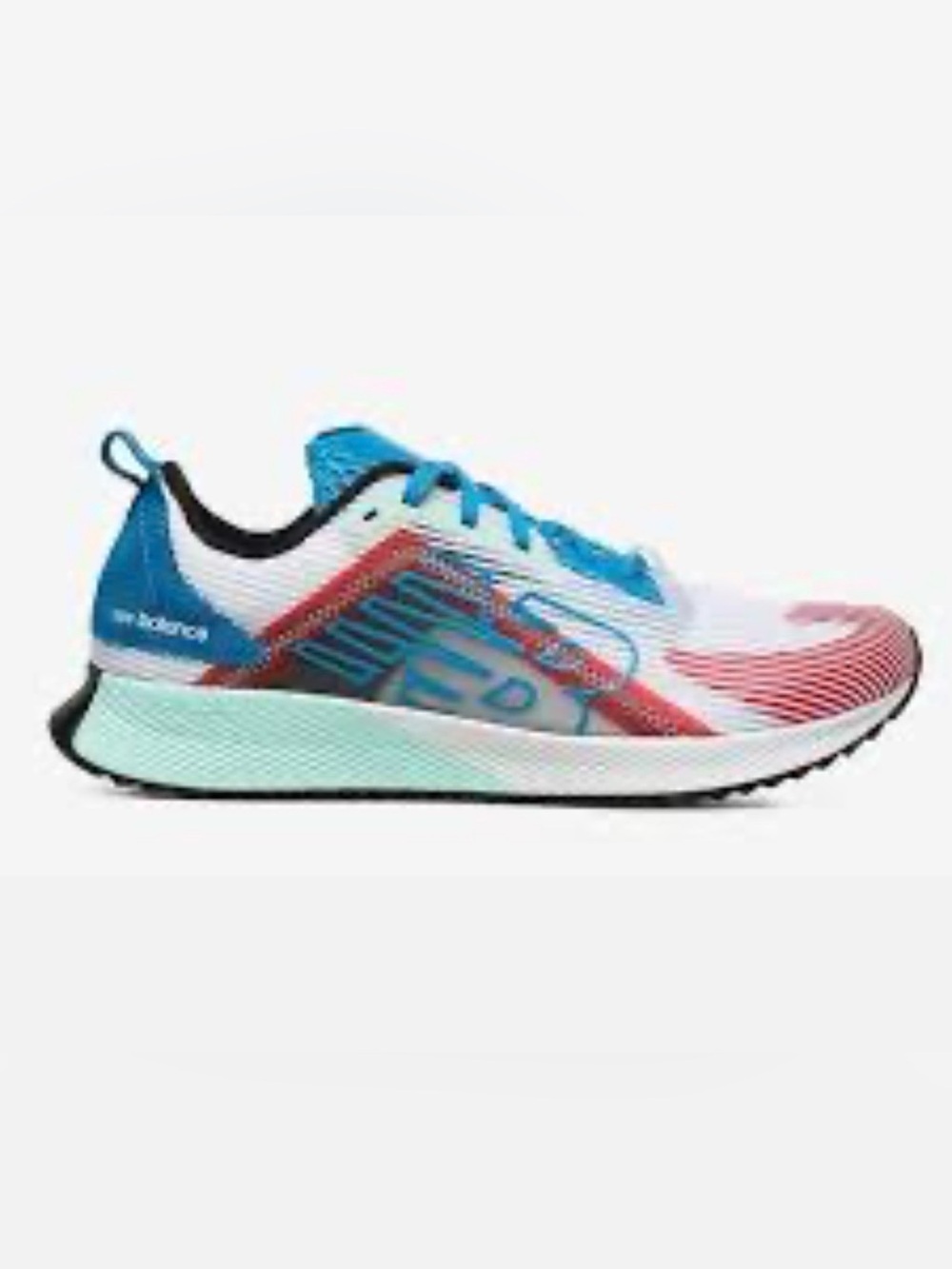 New Balance Kids White, Blue & Red Running Sneakers